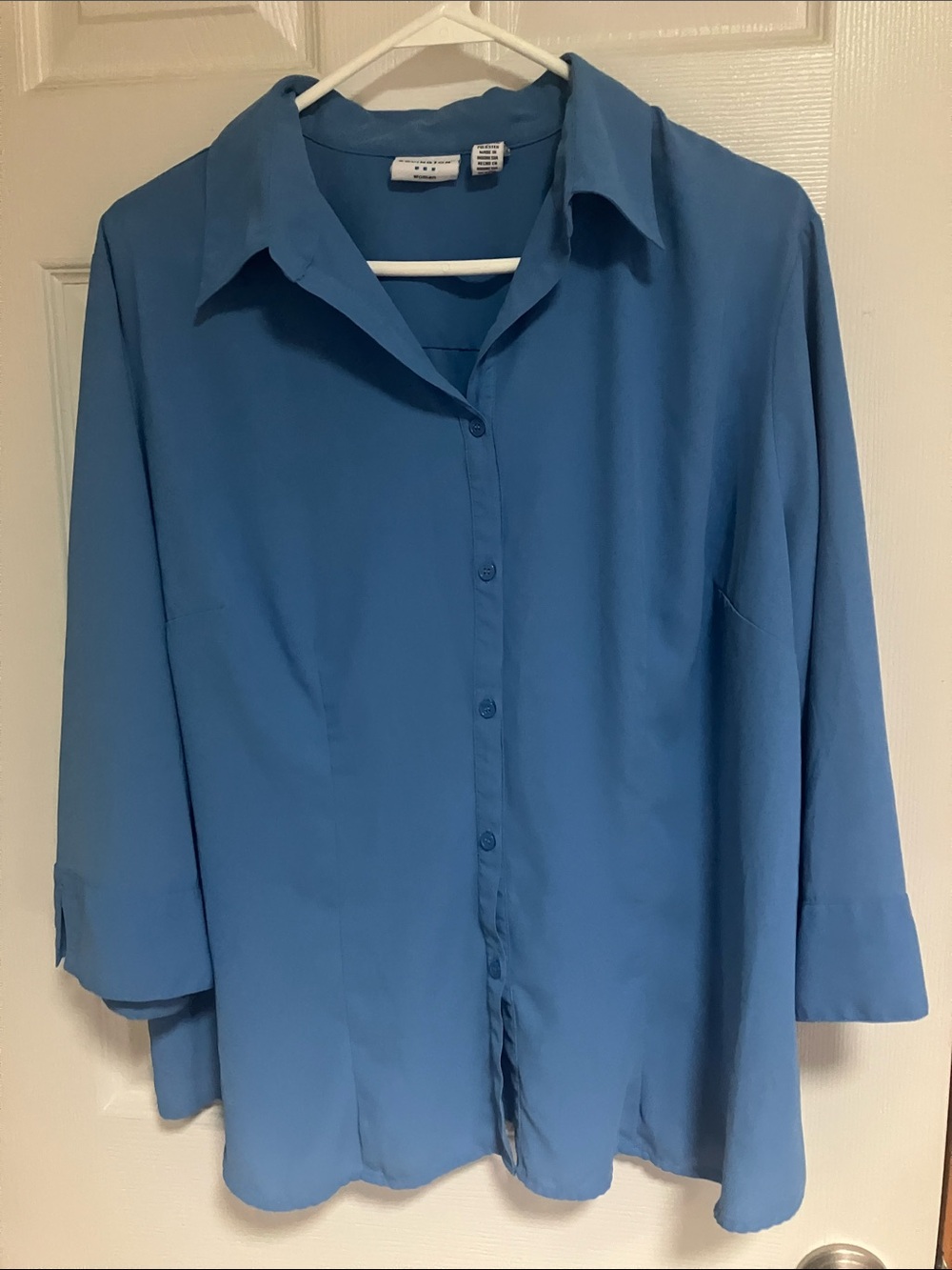 Covington Woman Blue Career Blouse Size 22W